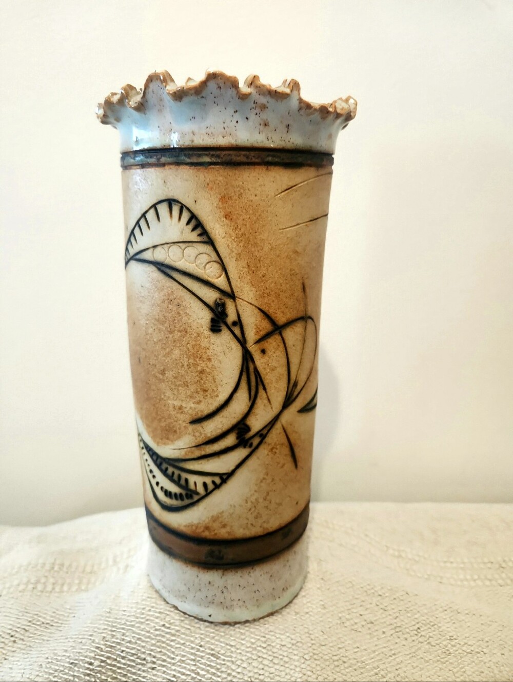 Vintage MCM Ceramic Matte & Glossy Vase
